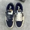 نایک ایر جردن وان لو دیور کرم سرمه ای خاکستری Nike Air Jordan 1 Low Dior Cream Navy Grey - تصویر 5