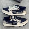 نایک ایر جردن وان لو دیور کرم سرمه ای خاکستری Nike Air Jordan 1 Low Dior Cream Navy Grey