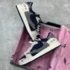 نایک ایر جردن وان لو دیور کرم سرمه ای خاکستری Nike Air Jordan 1 Low Dior Cream Navy Grey - تصویر 3