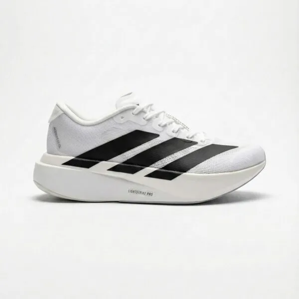 آدیداس آدیزیرو اوو اس ال سفید مشکی adidas Adizero Evo SL White Black JH6206 آدیداس آدیزیرو اوو اس ال سفید مشکی adidas Adizero Evo SL White Black JH6206