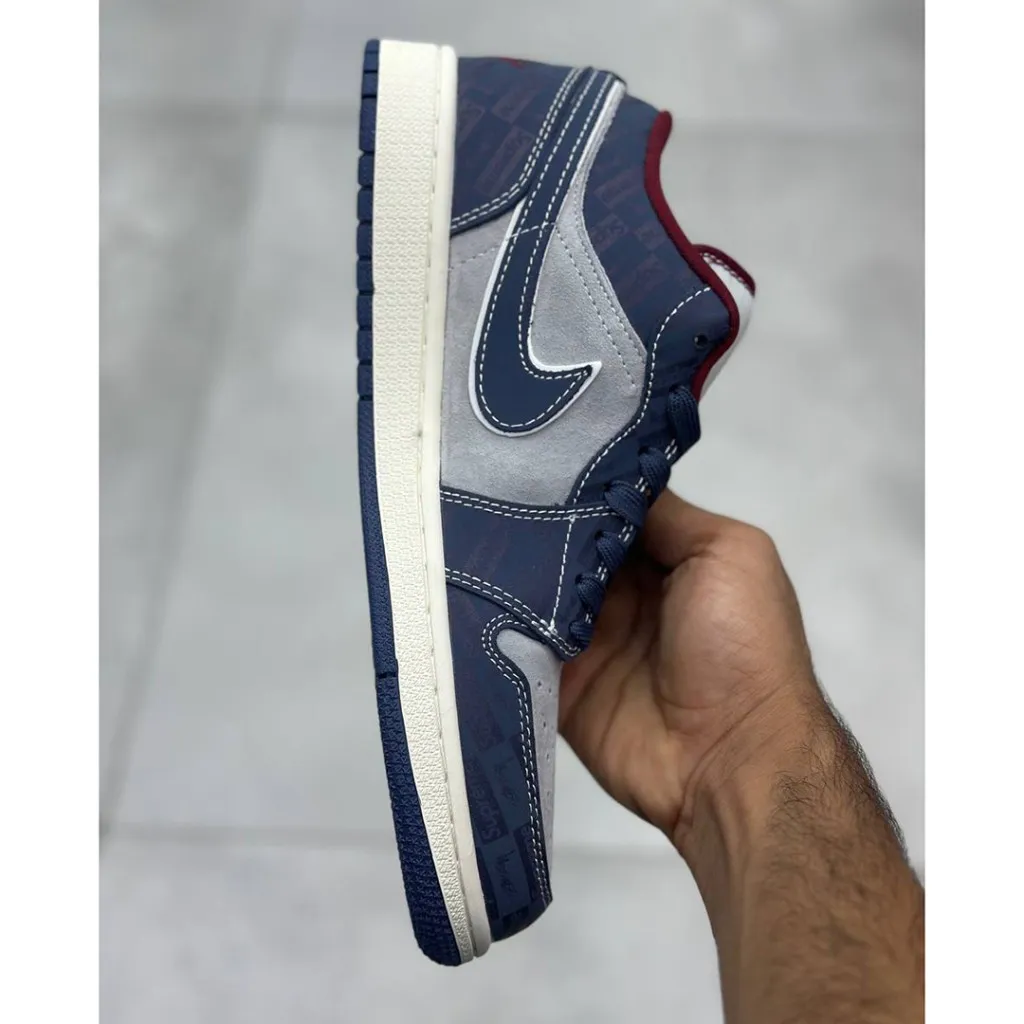 جردن ۱ لو سوپریم سرمه‌ای طوسی Jordan 1 Low Supreme Midnight Navy - تصویر 3