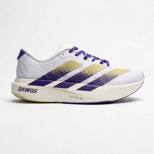 آدیداس آدیزیرو سفید بنفش طلایی adidas Adizero Evo SL Washington JQ4578 آدیداس آدیزیرو سفید بنفش طلایی adidas Adizero Evo SL Washington JQ4578