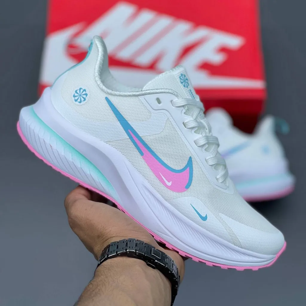 نایک زوم ایکس سفید آبی صورتی روشن Nike Zoom X - تصویر 2