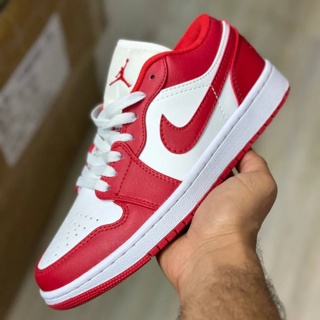 جردن وان لو سفید قرمز Jordan 1 Low Gym Red White 553560-611 - تصویر 2