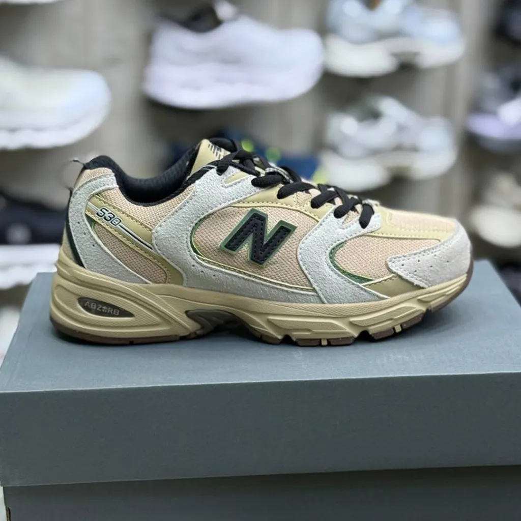 کفش نیوبالانس 530 کرم بژ مشکی New Balance MR530SND - تصویر 2