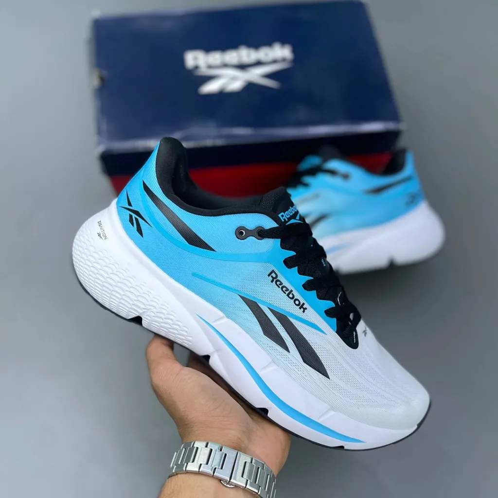 ریباک زیگنیشن سفید آبی مشکی Reebok Zignition White/Future Cyan - تصویر 3