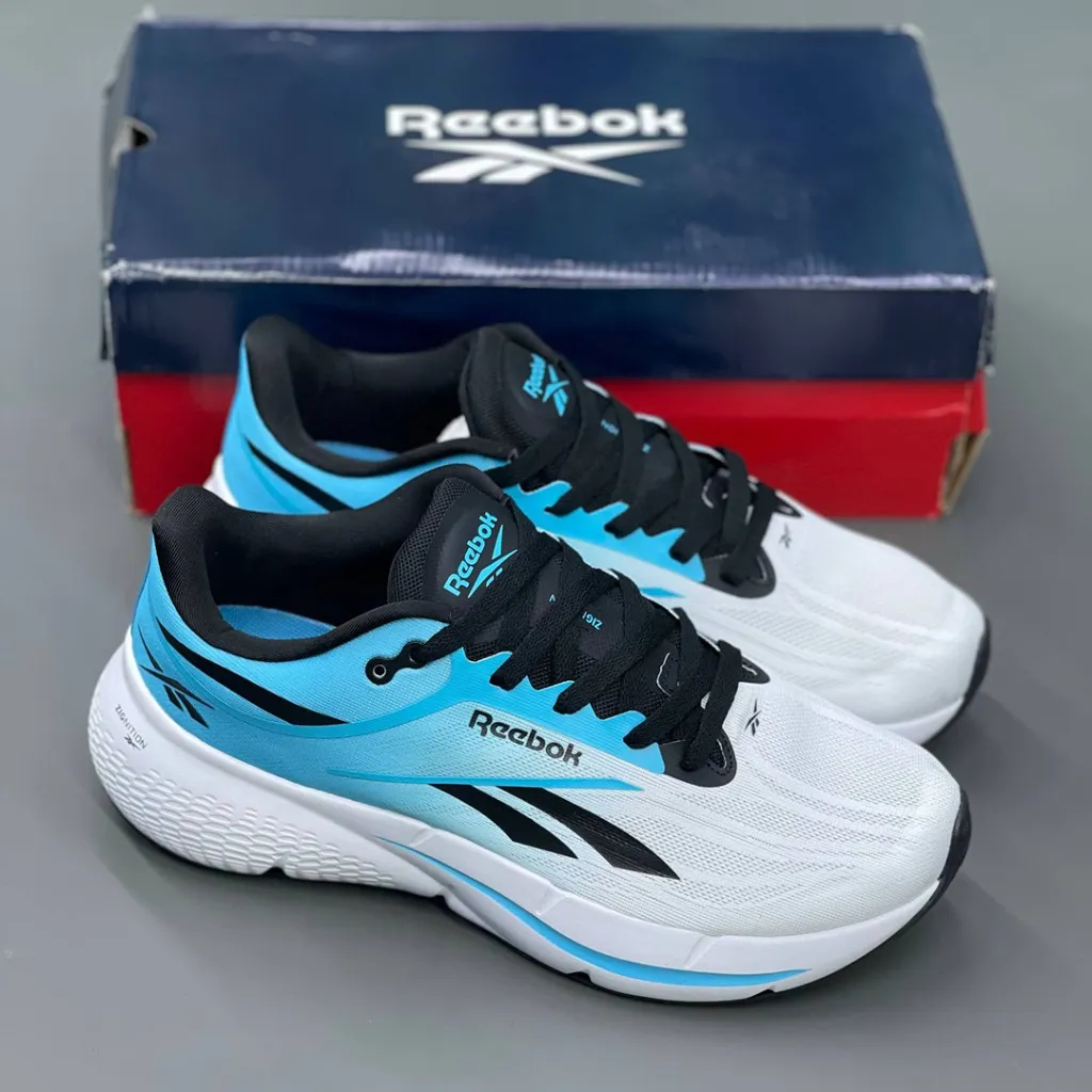 ریباک زیگنیشن سفید آبی مشکی Reebok Zignition White/Future Cyan - تصویر 2