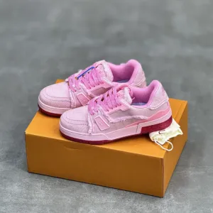 کفش لویی ویتون ترینر صورتی لی Louis Vuitton Trainer Pink Lee