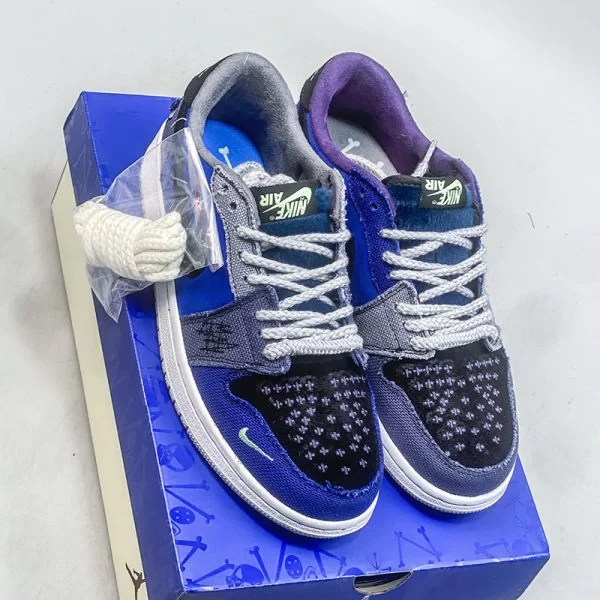 نایک جردن وان وودو Zion Williamson x Air Jordan 1 Low Voodoo Blue آبی نایک جردن وان وودو Zion Williamson x Air Jordan 1 Low Voodoo Blue آبی