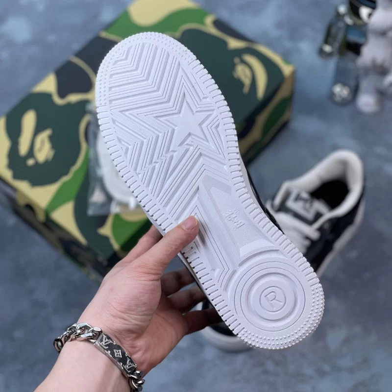 بتینگ ایپ بیپ استا A Bathing Ape Bape Sta Low Grey Black - تصویر 4