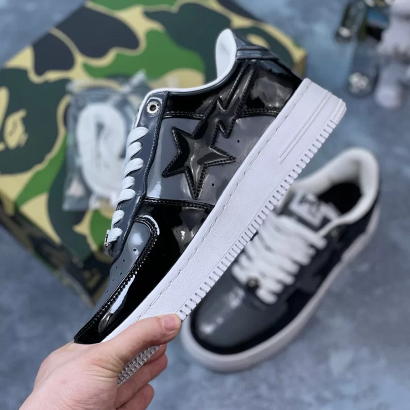 بتینگ ایپ بیپ استا A Bathing Ape Bape Sta Low Grey Black - تصویر 7