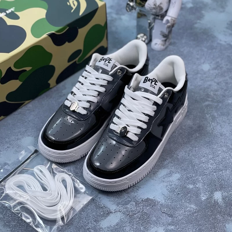 بتینگ ایپ بیپ استا A Bathing Ape Bape Sta Low Grey Black - تصویر 8