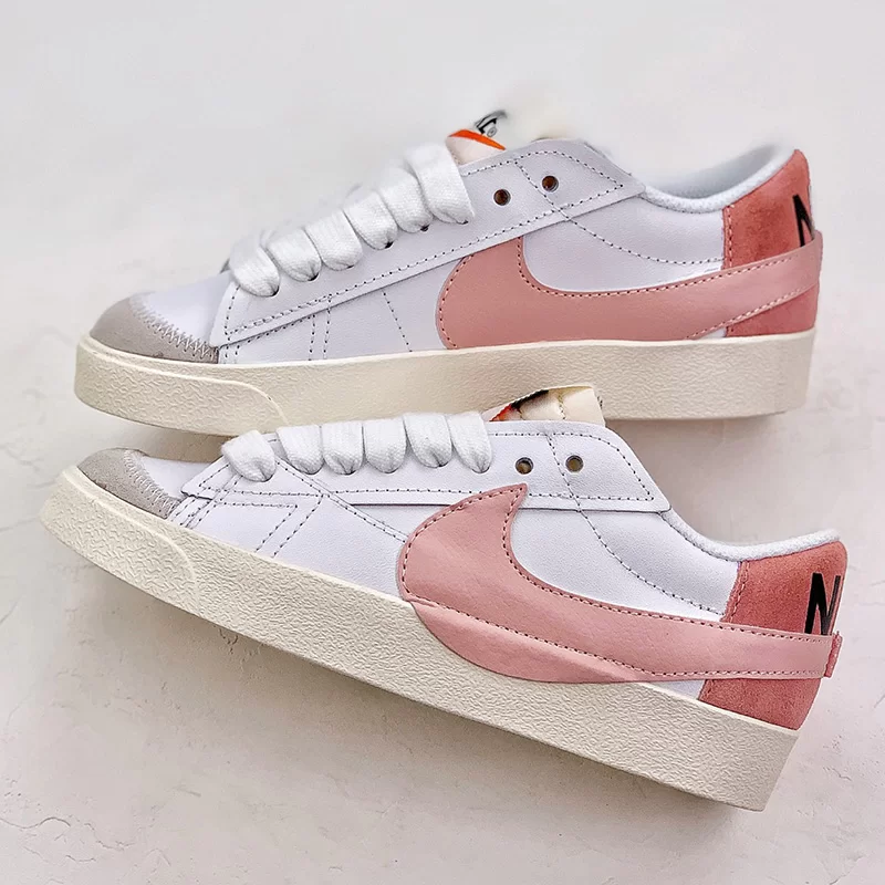 نایک بلیزر جامبو Nike Blazer Low 77 Jumbo White Pink Oxford سفید صورتی آکسفورد - تصویر 7