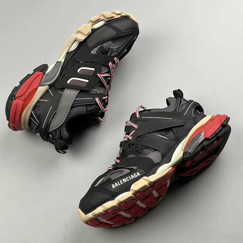 بالنسیاگا ترک Balenciaga Track Black Grey Red مشکی خاکستری قرمز - تصویر 2