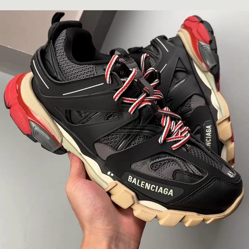 بالنسیاگا ترک Balenciaga Track Black Grey Red مشکی خاکستری قرمز - تصویر 6