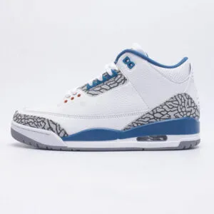 نایک جردن 3 رترو وزردز Jordan 3 Retro Wizards سفید آبی نایک جردن 3 رترو وزردز Jordan 3 Retro Wizards سفید آبی