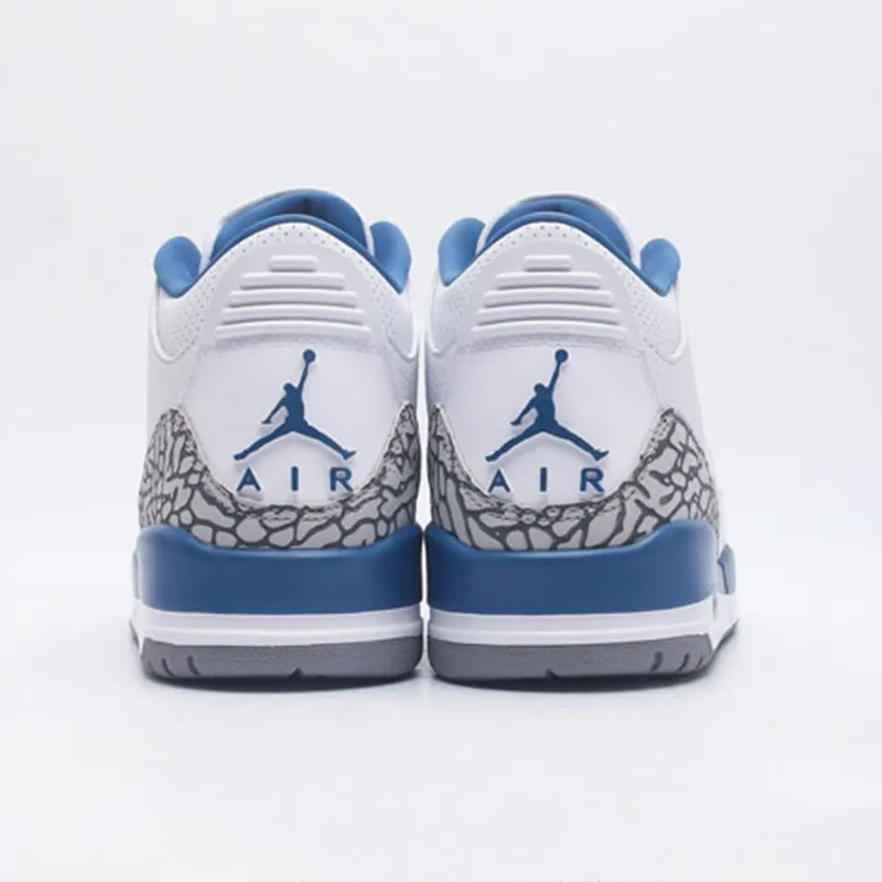 نایک جردن 3 رترو وزردز Jordan 3 Retro Wizards سفید آبی - تصویر 3