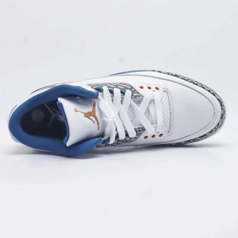 نایک جردن 3 رترو وزردز Jordan 3 Retro Wizards سفید آبی - تصویر 6