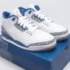 نایک جردن 3 رترو وزردز Jordan 3 Retro Wizards سفید آبی - تصویر 7