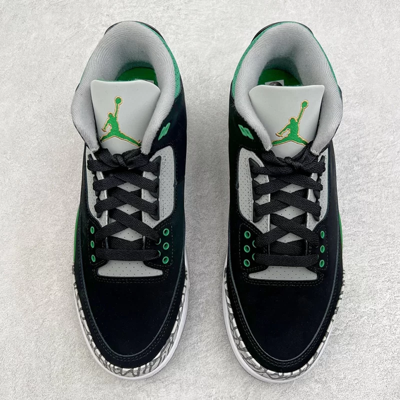 نایک جردن 3 رترو پاین گرین Jordan 3 Retro Pine Green مشکی سبز - تصویر 3