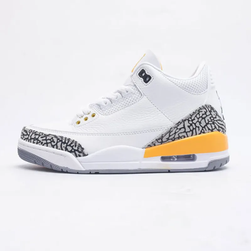 نایک جردن 3 رترو لیزر اورنج Jordan 3 Retro Laser Orange سفید نارنجی - تصویر 2