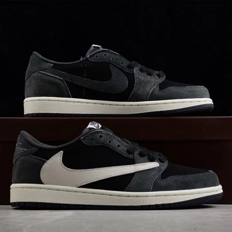 ایر جردن وان Jordan 1 Low OG Grey/Black Suede leather جیر - تصویر 2