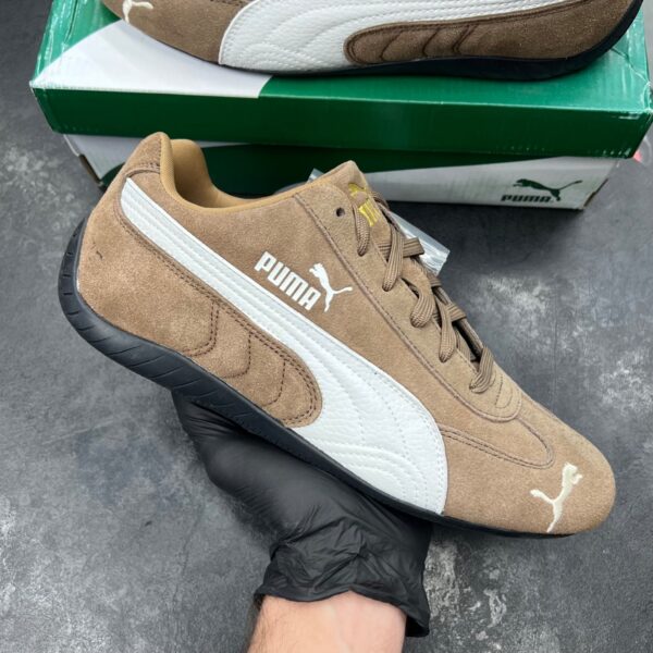 کفش پوما اسپید کت قهوه ای سفید Puma Speedcat Brown White کفش پوما اسپید کت قهوه ای سفید Puma Speedcat Brown White