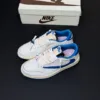 کفش نایک ایر جردن وان لو فرگمنت تراویس اسکات میلیتاری آبی کرم Nike Air Jordan 1 Low Fragment Travis Scott Military Blue Cream - تصویر 2