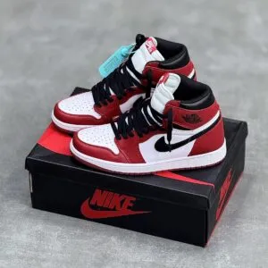 کفش نایک ایر جردن وان ساقدار سفید قرمز Nike Air Jordan 1 High White Red کفش نایک ایر جردن وان ساقدار سفید قرمز Nike Air Jordan 1 High White Red