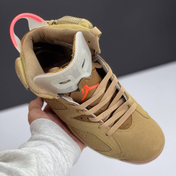 کفش نایک ایر جردن 6 تراویس اسکات بریتیش خاکی  Nike Air Jordan 6 Travis Scott British Khaki