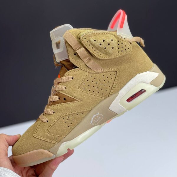 کفش نایک ایر جردن 6 تراویس اسکات بریتیش خاکی  Nike Air Jordan 6 Travis Scott British Khaki