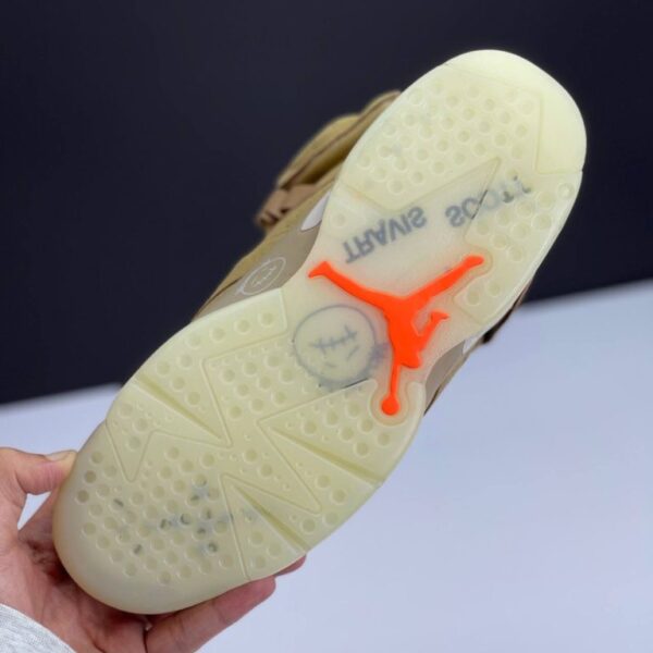 کفش نایک ایر جردن 6 تراویس اسکات بریتیش خاکی  Nike Air Jordan 6 Travis Scott British Khaki