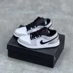 کفش نایک ایر جردن وان لو اسموک سفید طوسی Nike Air Jordan 1 Low Smoke White Grey