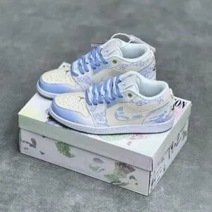 کفش نایک ایر جردن وان لو آبی اژدها Nike Air Jordan 1 Low Dragon Blue