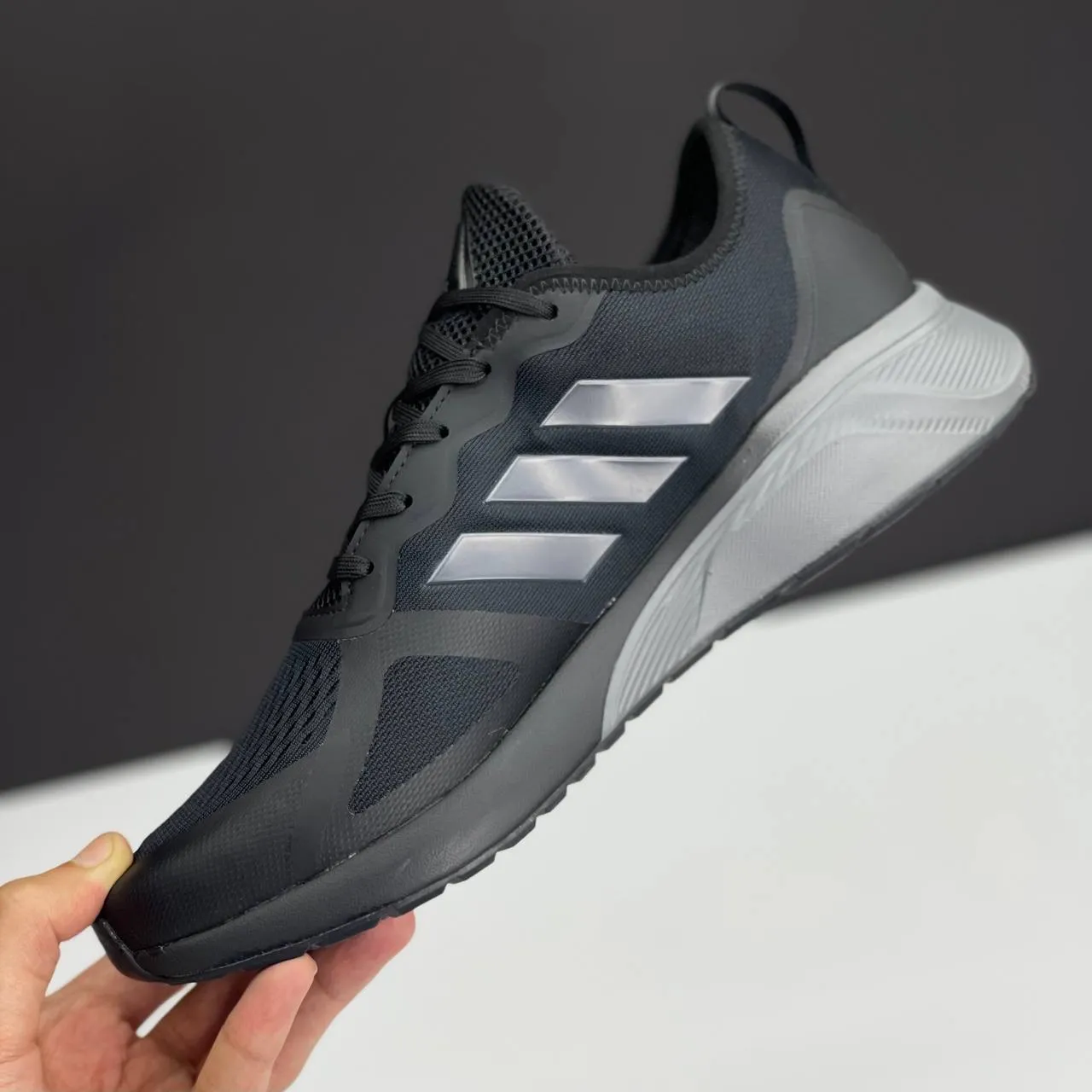 آدیداس کلودفوم مشکی طوسی Adidas Cloudfoam Black Grey - تصویر 2