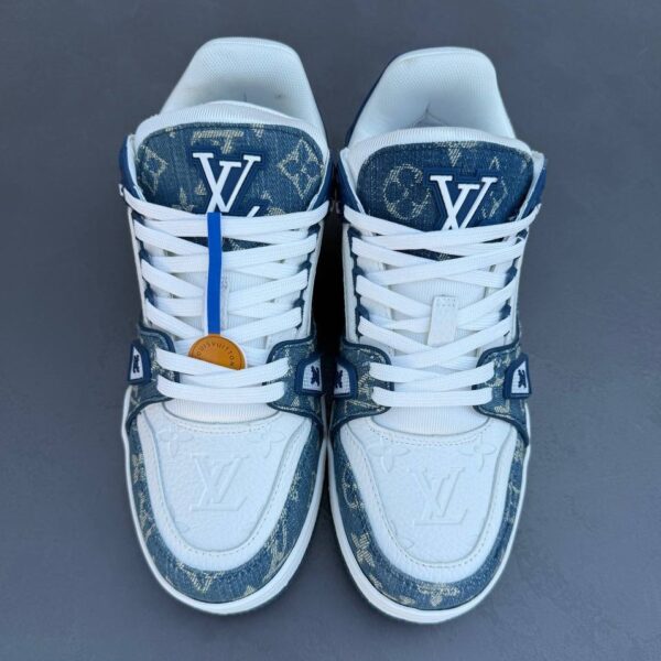 کفش لویی ویتون ترینر سوپر مستر سفید آبی Louis Vuitton Trainer Super Master White Blue
