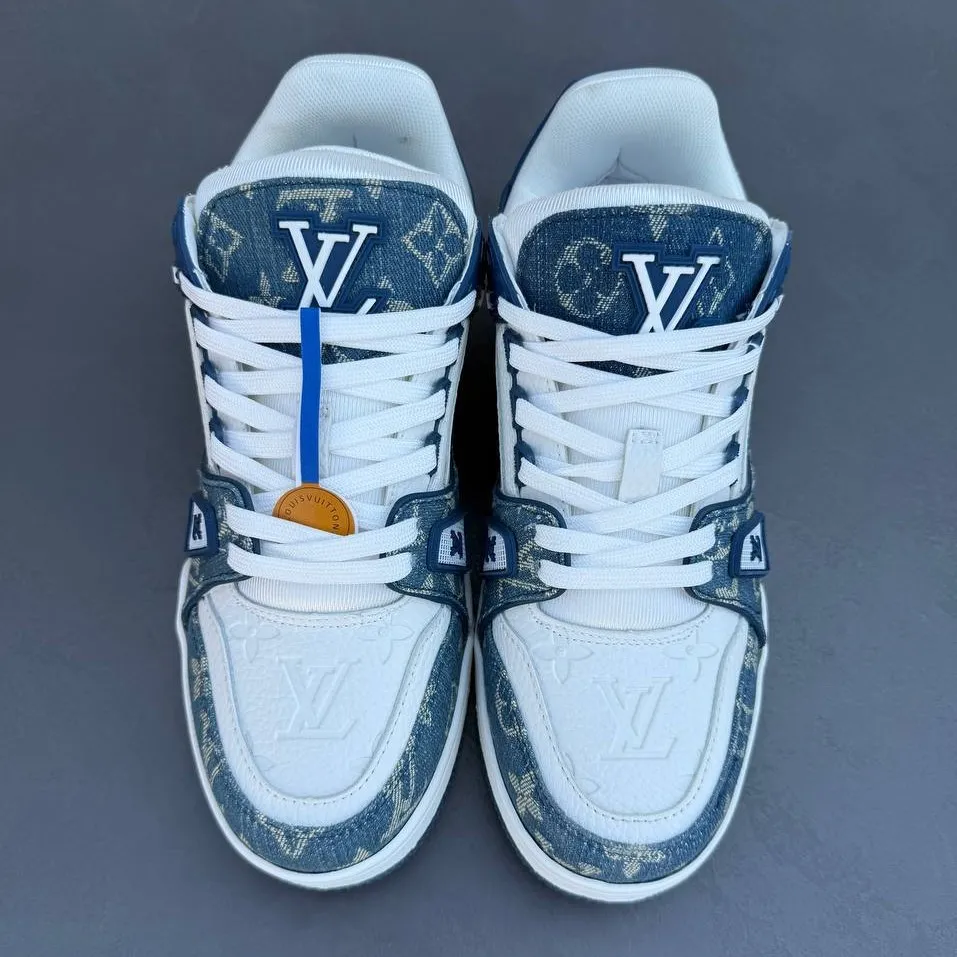 کفش لویی ویتون ترینر سوپر مستر سفید آبی Louis Vuitton Trainer Super Master White Blue کفش لویی ویتون ترینر سوپر مستر سفید آبی Louis Vuitton Trainer Super Master White Blue - تصویر 5