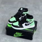 کفش نایک ایر جردن وان ساقدار مشکی سبز Nike Air Jordan 1 High Black Green