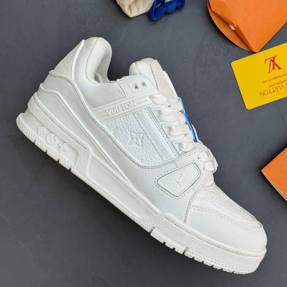 کفش لویی ویتون ترینر سوپر مستر تمام سفید Louis Vuitton Trainer Super Master Triple White - تصویر 3