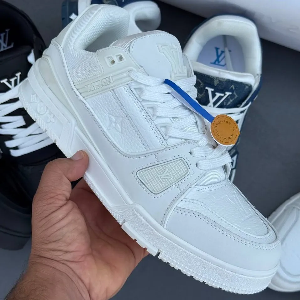 کفش لویی ویتون ترینر سوپر مستر تمام سفید Louis Vuitton Trainer Super Master Triple White - تصویر 2