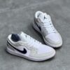 کفش نایک ایر جردن وان لو شیری تیک سرمه‌ای Nike Air Jordan 1 Low Cream Navy Swoosh