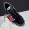 کفش نایک ایر جردن وان لو تراویس اسکات مشکی طوسی سوئد  Nike Air Jordan 1 Low Travis Scott Black Grey Suede
