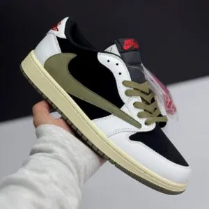 کفش نایک ایر جردن ۱ لو تراویس اسکات الیو Nike Air Jordan 1 Low Travis Scott Olive