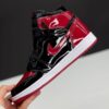 کفش نایک ایر جردن وان ساقدار ورنی مشکی قرمز  Nike Air Jordan 1 High Patent Bred