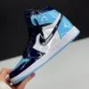 کفش نایک ایر جردن وان ساقدار ورنی آبی سورمه‌ای Nike Air Jordan 1 High Patent Navy Blue - تصویر 2