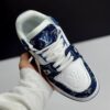 لویی ویتون ترینر سفید آبی  Louis Vuitton Trainer White Blue