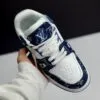 لویی ویتون ترینر سفید آبی Louis Vuitton Trainer White Blue - تصویر 2