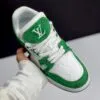 لویی ویتون ترینر سفید سبز Louis Vuitton Trainer White Green - تصویر 2