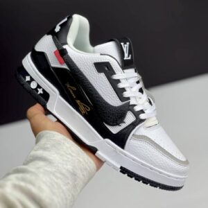کفش لویی ویتون نایک مشکی سفید Louis Vuitton x Nike Black White کفش لویی ویتون نایک مشکی سفید Louis Vuitton x Nike Black White