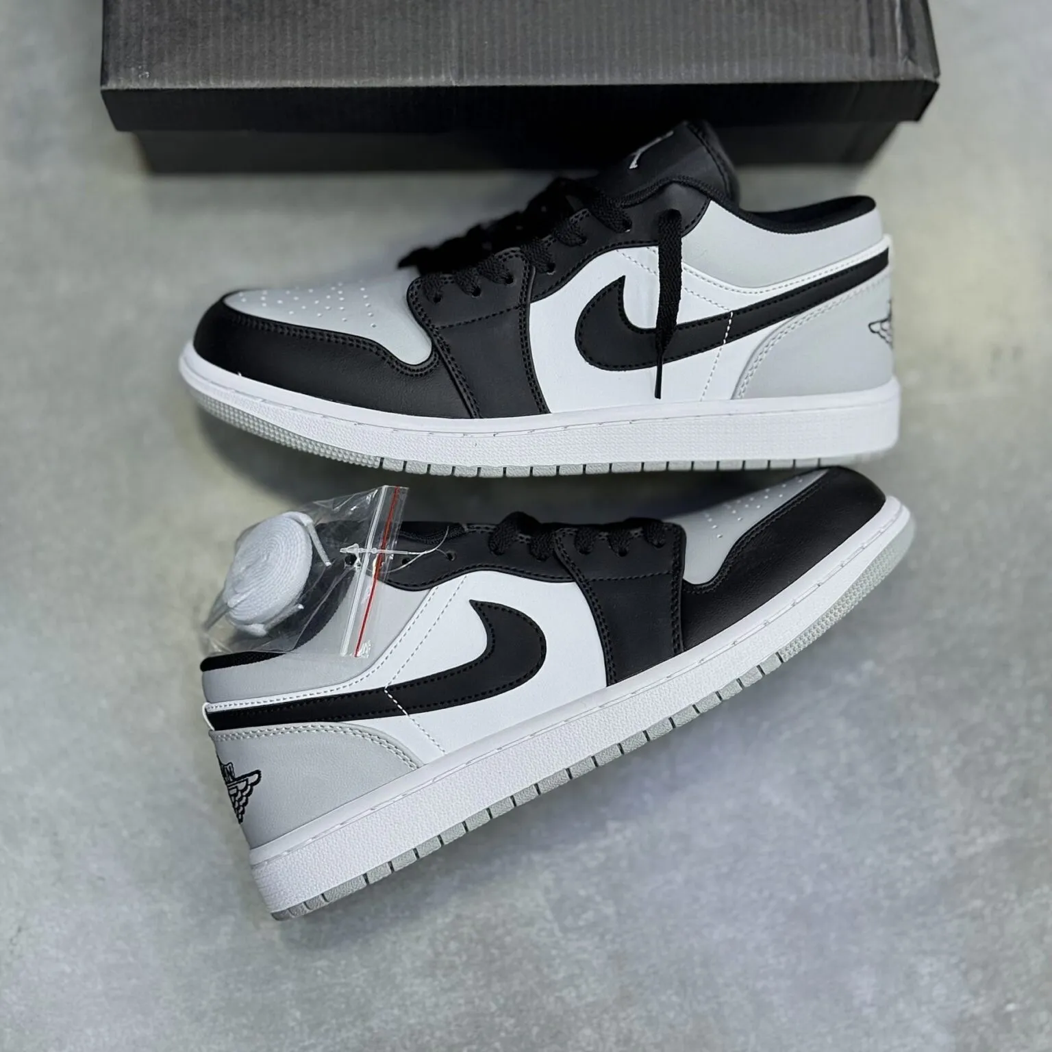 کفش نایک ایر جردن وان لو مشکی طوسی شادوو Nike Air Jordan 1 Low Shadow - تصویر 3